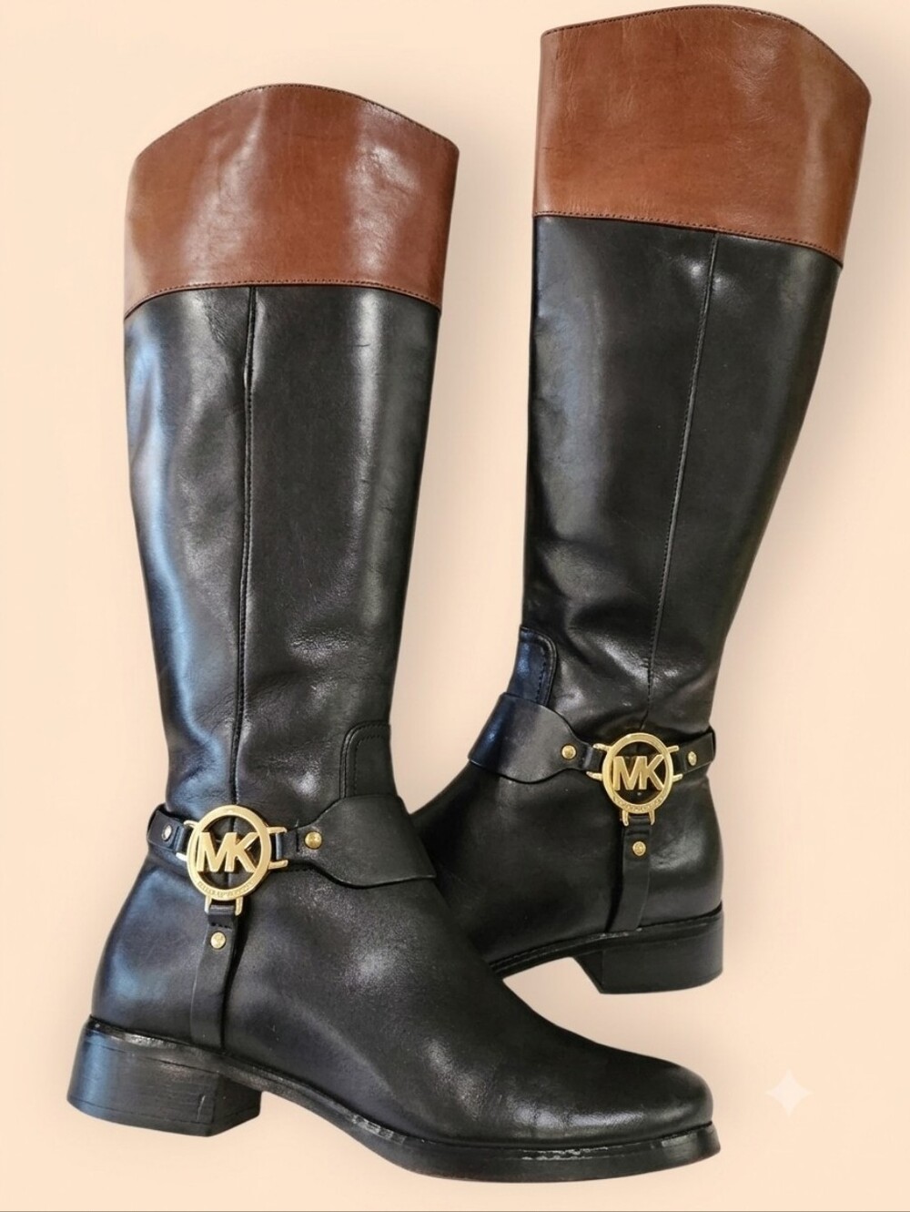 Michael Kors Fulton Harness Leather Riding Boots 6.5M